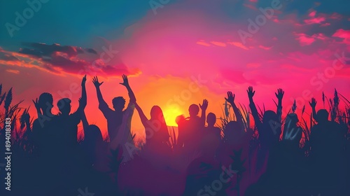 World Religion Day Concept: Human open two empty hands up background