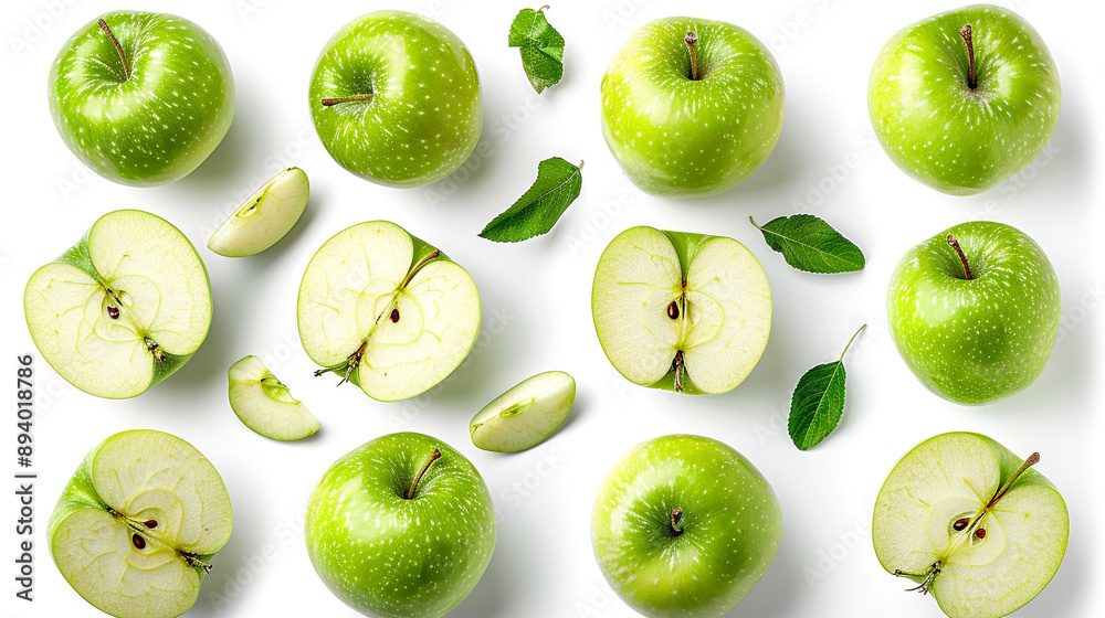 Fototapeta premium Green and yellow apple
