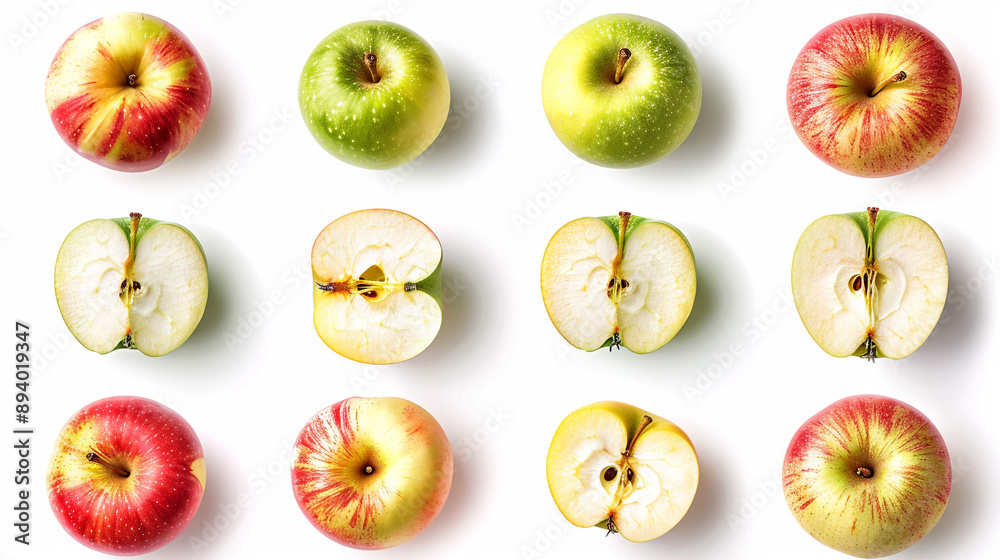 Fototapeta premium Green and yellow apple