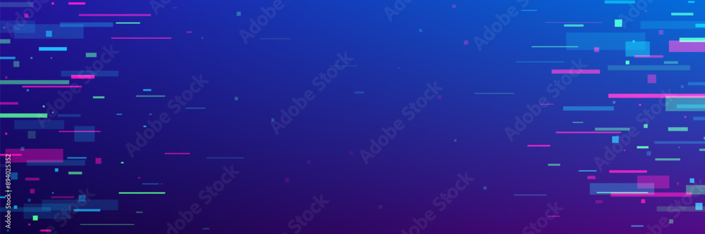 Glitch game background with abstract noise pixels on TV screen, vector ...