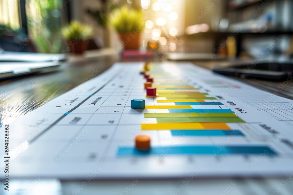 A timeline chart tracking milestones and key events in the operation of a business A timeline chart tracking milestones and key events in the operation of a business