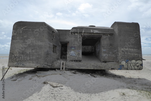 Obraz na plátně Atlantikwall, Bunker, Dänemark Blåvand und Vejers Strand