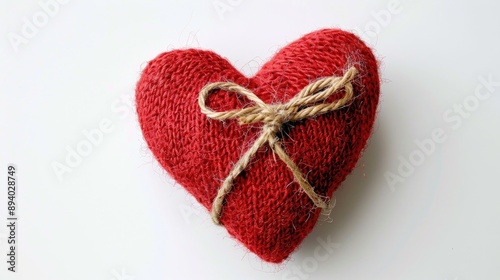 Valentine s Day Gift Heart shaped Homemade Toy on White Background