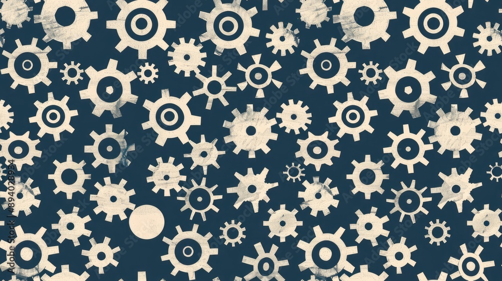 Interlocking gears forming a seamless pattern Interlocking gears forming a seamless pattern