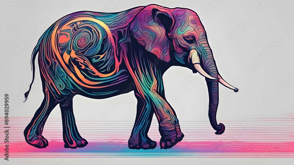 Fototapeta premium illustration of an elephant