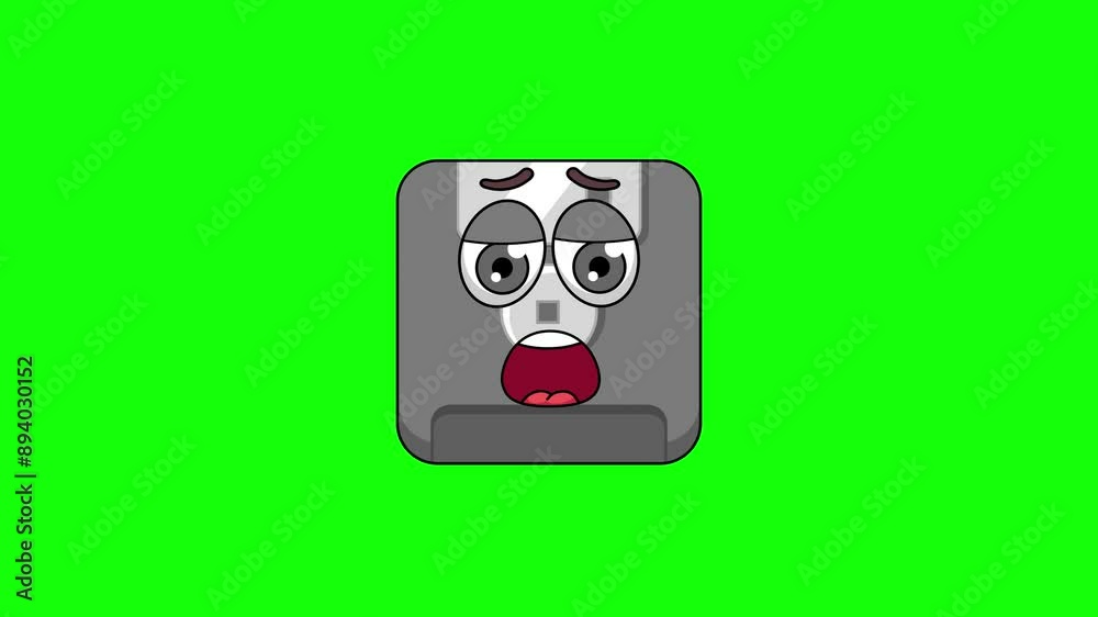 floppy disk cartoon with relief, exhaustion, or a sigh of disappointment face floppy disk cartoon with relief, exhaustion, or a sigh of disappointment face