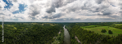 An aerial view of the Kentucky River plateau near Harrodsburg in the Bluegrass region. photo