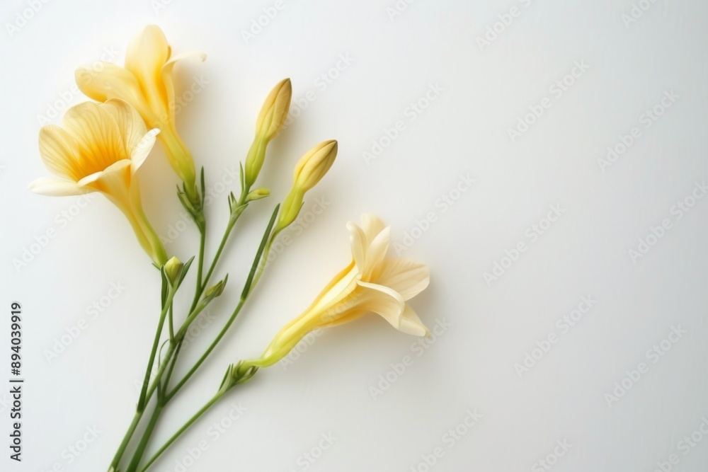 Fototapeta premium Serene depiction of freesia and nature 