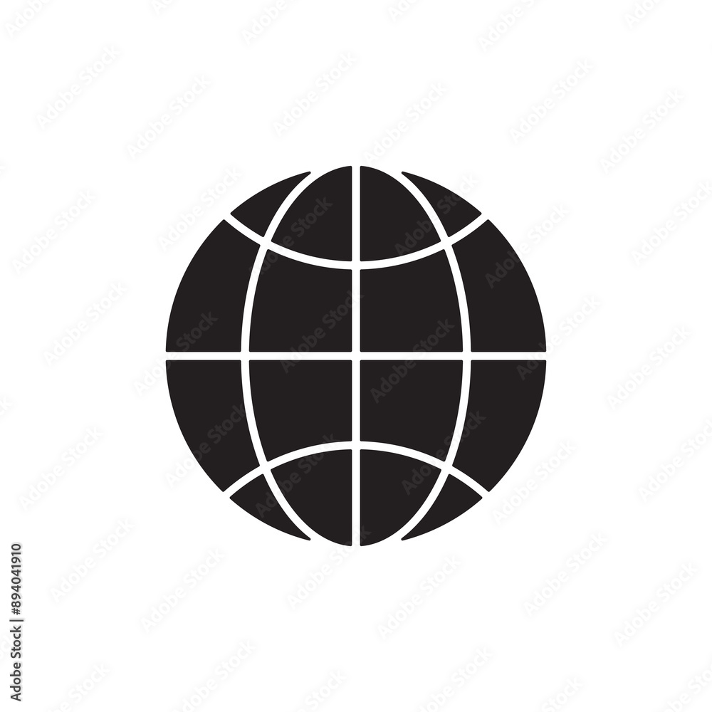 Globe icon, isolated.flat design on white background for web and app ..eps Globe icon, isolated.flat design on white background for web and app ..eps