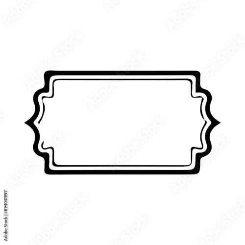 Square frame clip art design on plain white transparent isolated background for card, shirt, hoodie, sweatshirt, apparel, tag, mug, icon, poster or badge