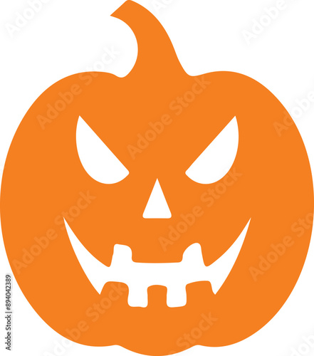 Jack O Lantern halloween pumpkin clip art design on plain white transparent isolated background for card, shirt, hoodie, sweatshirt, apparel, card, tag, mug, icon, poster or badge