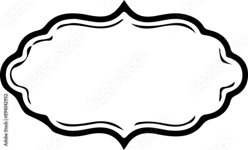 Square frame clip art design on plain white transparent isolated background for card, shirt, hoodie, sweatshirt, apparel, tag, mug, icon, poster or badge