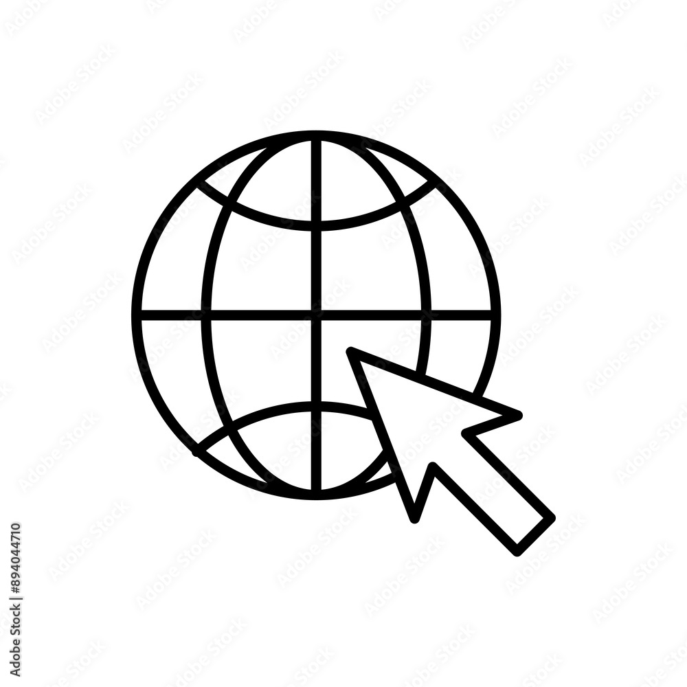 Website icon, simple flat black linear illustration on white background..eps Website icon, simple flat black linear illustration on white background..eps
