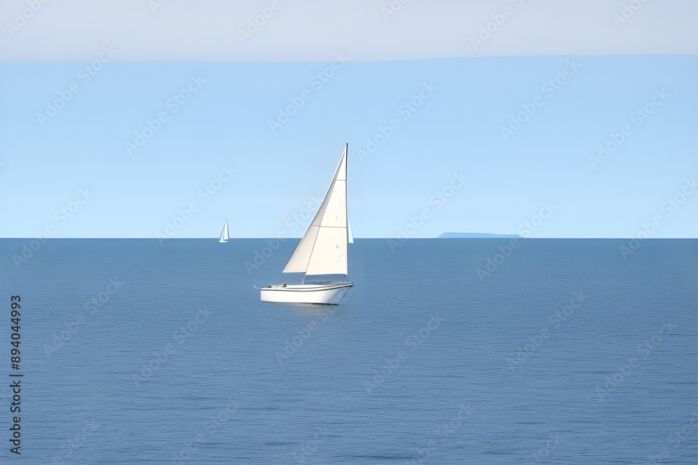 Fototapeta premium Sailboat: Harnessing Wind Power for Nautical Adventures