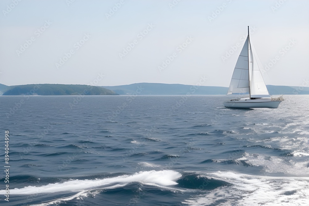 Obraz premium Sailboat: Harnessing Wind Power for Nautical Adventures