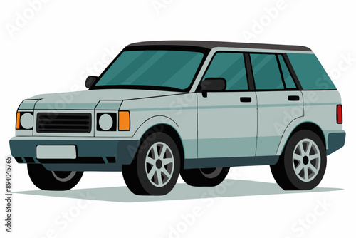 Range Rover Car Vector Illustration White Background, Cartoon, Clipart, Line Art Design, Range Rover car vector illustration with a white background in cartoon, clipart, and line art style.