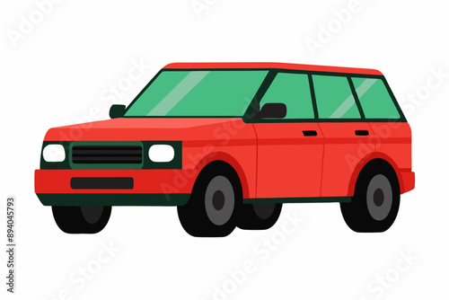 Range Rover Car Vector Illustration White Background, Cartoon, Clipart, Line Art Design, Range Rover car vector illustration with a white background in cartoon, clipart, and line art style.