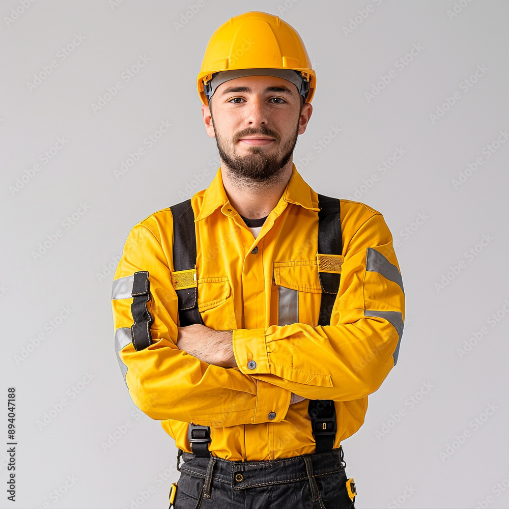 Portrait of young construction worker Portrait of young construction worker