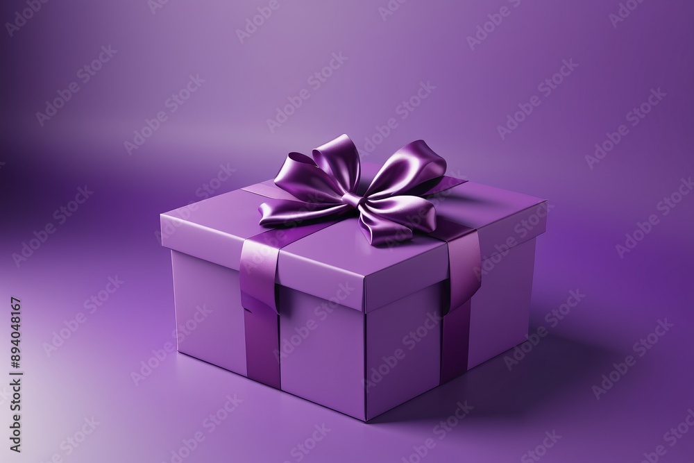purple gift boxes with ribbons decorated for a celebration isolated purple background purple gift boxes with ribbons decorated for a celebration isolated purple background