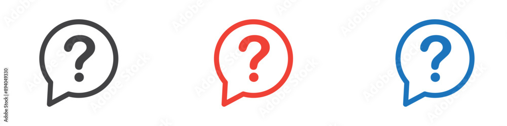 Question icon collection set on white background color Question icon collection set on white background color