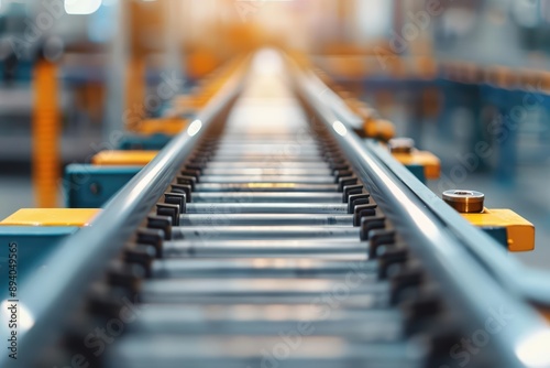 Wallpaper Mural A modern manufacturing plant with assembly lines in action, banner, with copy space Torontodigital.ca