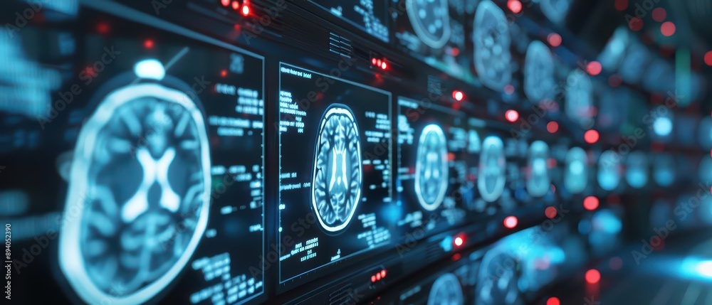 Health informatics is highlighted in an ultramodern, supernatural scene, showcasing advanced data systems and technology with plenty of copy space Health informatics is highlighted in an ultramodern, supernatural scene, showcasing advanced data systems and technology with plenty of copy space