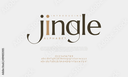 Jingle swash luxury elegant alphabet letters and numbers. Vintage wedding typography classic serif font decorative vintage retro. creative vector illustration