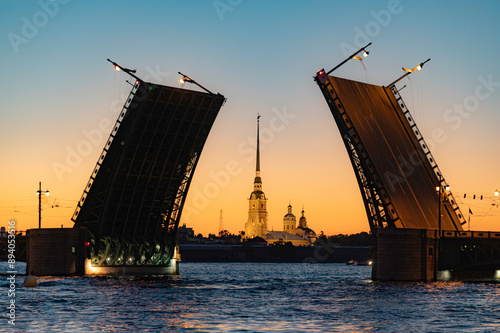Obraz na płótnie Palace bridge in Saint Petersburg w salonie