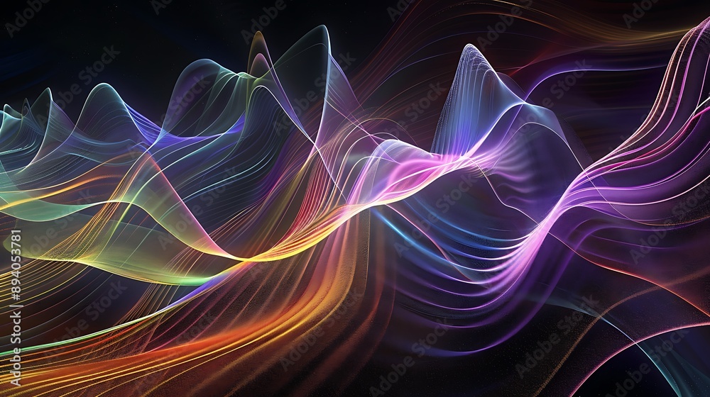 Obraz premium Abstract Glowing Waves