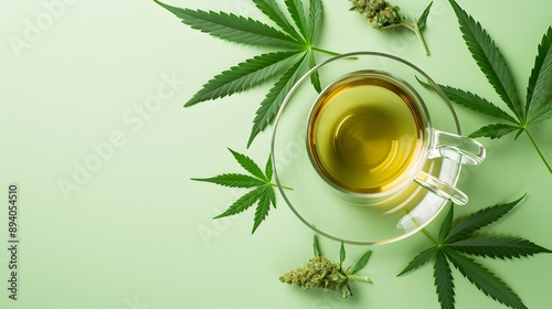 cannabis leaf on a green background