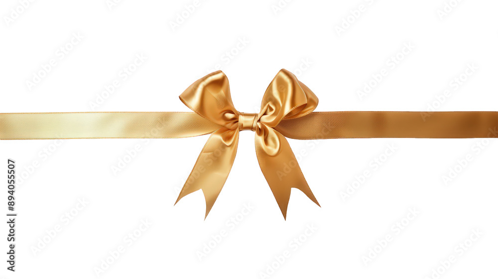 Gold Ribbon with Bow isolated on transparent background Gold Ribbon with Bow isolated on transparent background