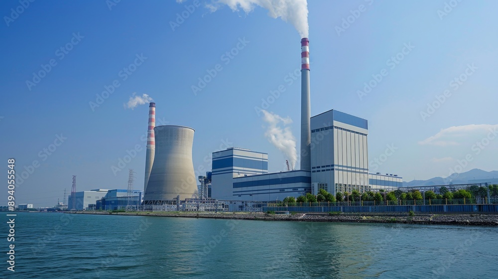 Panoramic view of coal-fired power plant Panoramic view of coal-fired power plant