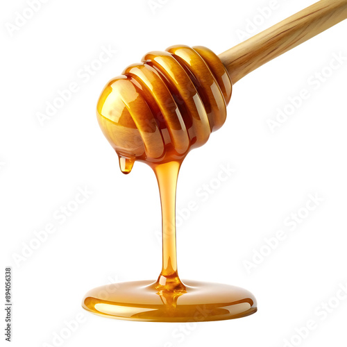 Sweet honey spill. Honey liquid. Transparent background.

