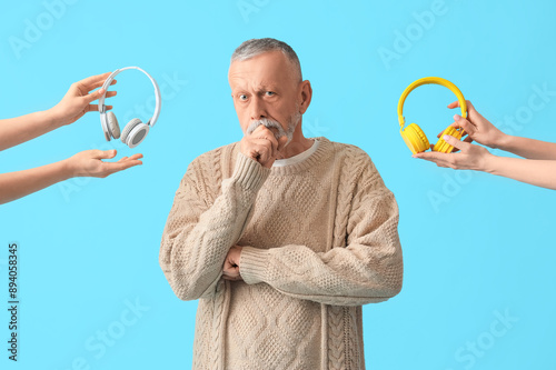 Thoughtful mature man and h...