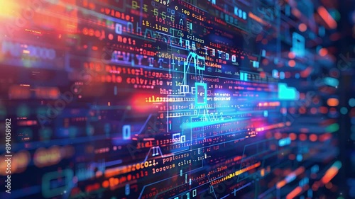 A digital technology background with a focus on the acronym API, which stands for Application Programming Interface, highlighted in the center amidst abstract high-tech elements and binary code.