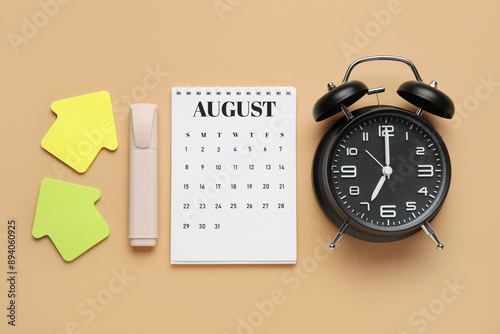 Calendar with alarm clock a...