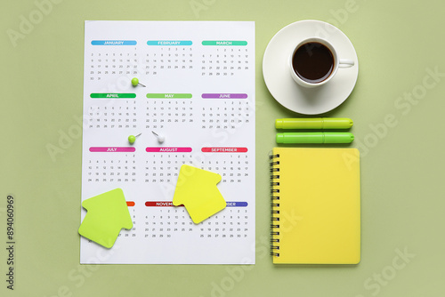Calendar with cup of coffee...