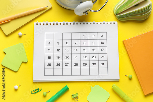 Calendar with office statio...