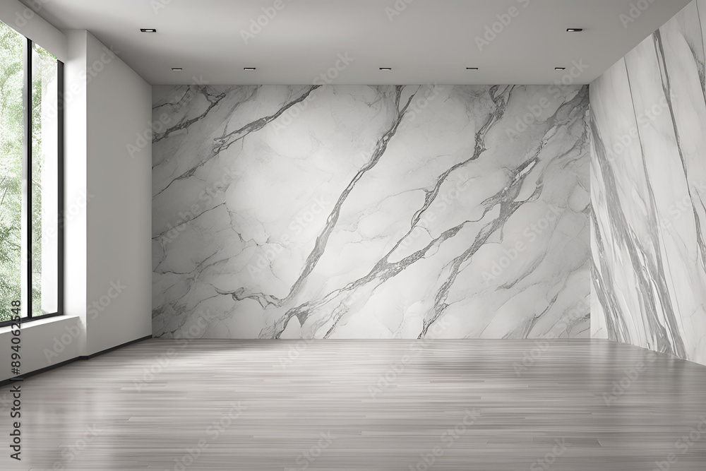 Obraz premium Empty Room with Marble Wall