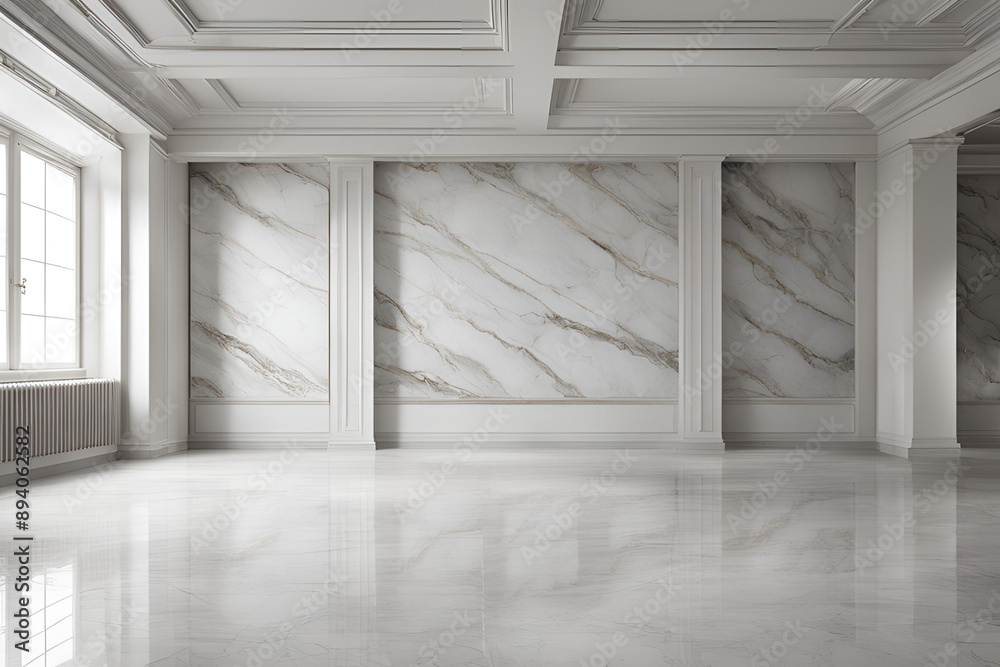 Fototapeta premium Empty Room with Marble Wall