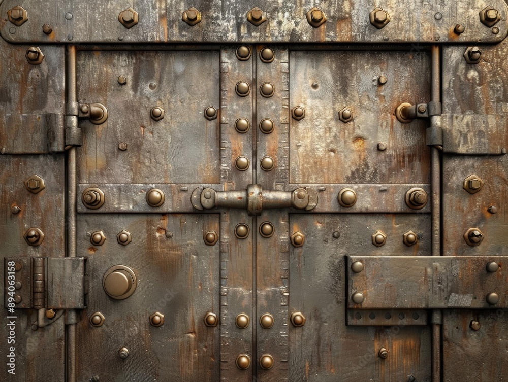 Fototapeta premium Durable safe door, symbolizing protection in banking and vaults