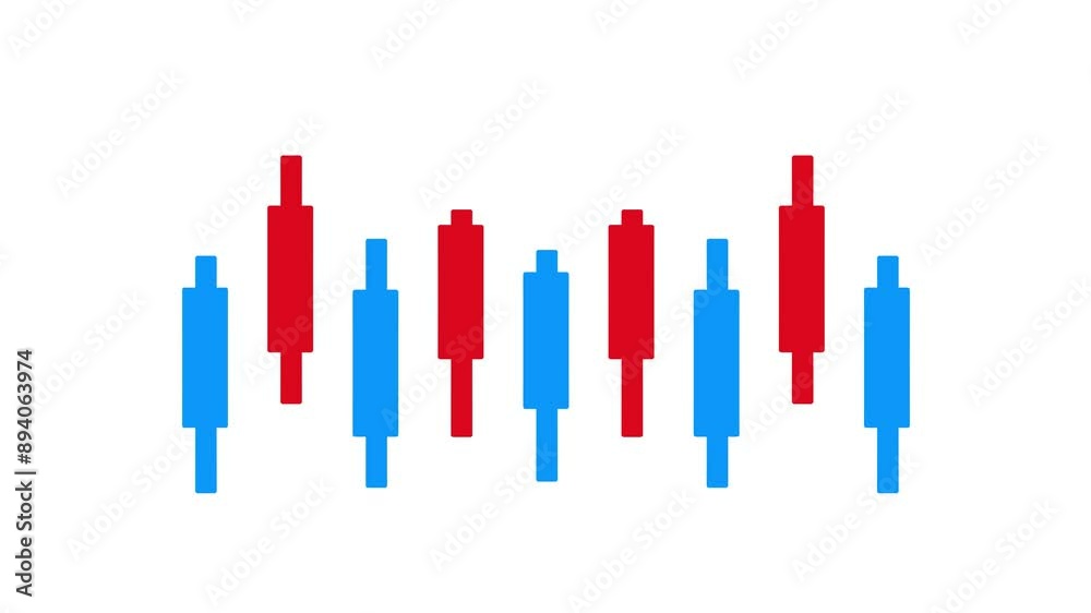 Candlestick graph chart of stock animation video text on white background Candlestick graph chart of stock animation video text on white background