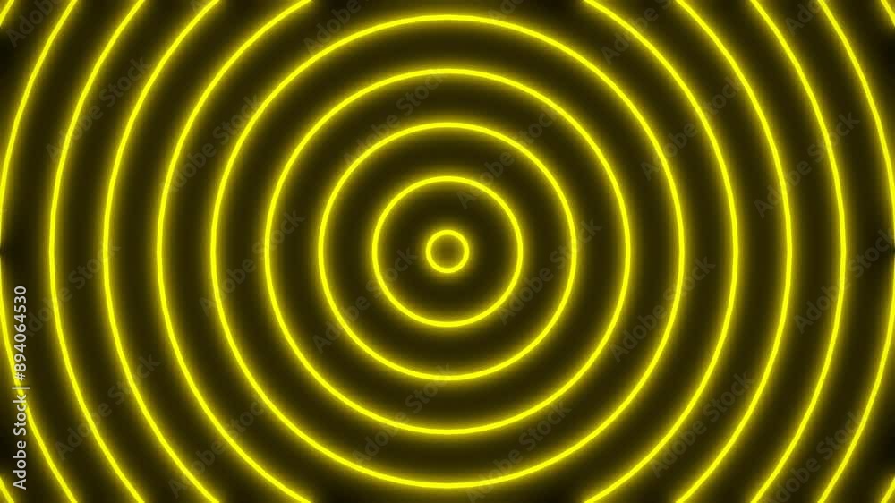 Abstract loop neon yellow concentric circle video animated background Abstract loop neon yellow concentric circle video animated background