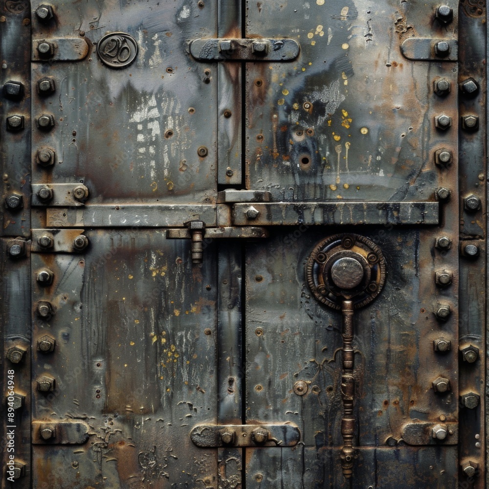 Strong metallic safe door representing security in vaults Strong metallic safe door representing security in vaults