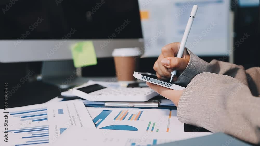 Two executive discussing company growth project success financial statistics, Partner meeting professional investor working start up project for both company with document, laptop and digital tablet. Two executive discussing company growth project success financial statistics, Partner meeting professional investor working start up project for both company with document, laptop and digital tablet.