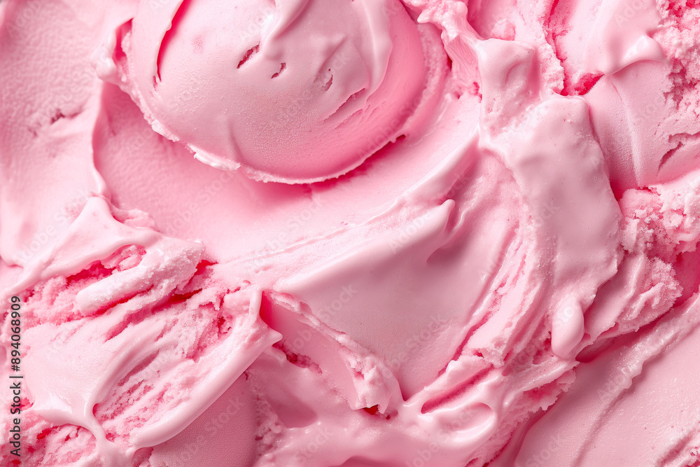 A close-up view of pink ice cream