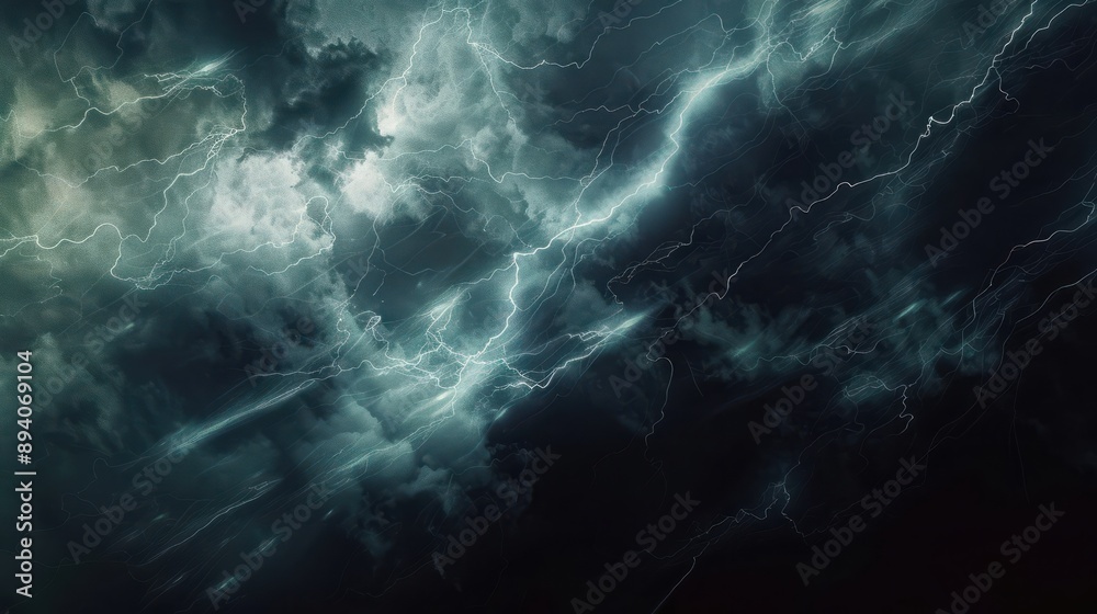 An abstract representation of a thunderstorm, with dark clouds and streaks of lightning in high contrast. 32k, full ultra HD, high resolution An abstract representation of a thunderstorm, with dark clouds and streaks of lightning in high contrast. 32k, full ultra HD, high resolution