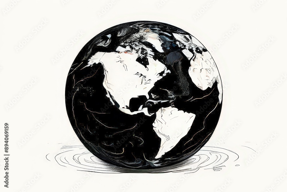 Obraz premium the ai generated image, realistic illustration of Earth globe