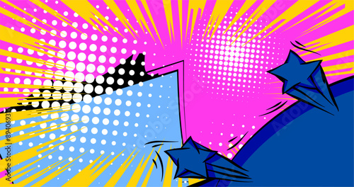 Wallpaper Mural Simple Cartoon Background, comic book abstract backdrop. Retro vector comics pop art illustration design. Torontodigital.ca