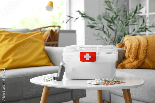 Home first aid kit with med...